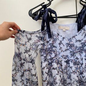 Loft violet Chiffon cold shoulder top XSP